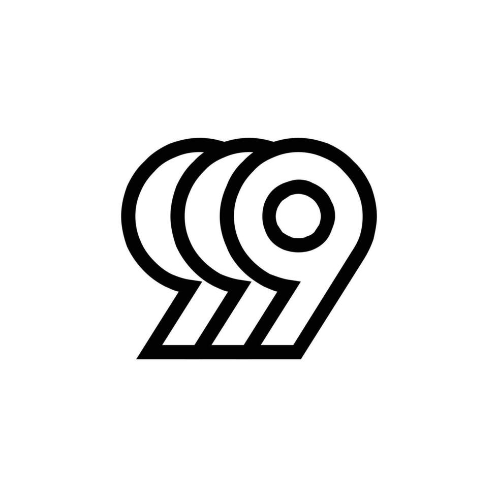 999 monogram brev logotyp ikon design vektor