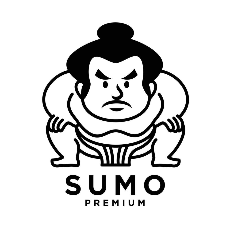 sumo maskot logotyp ikon design illustration vektor