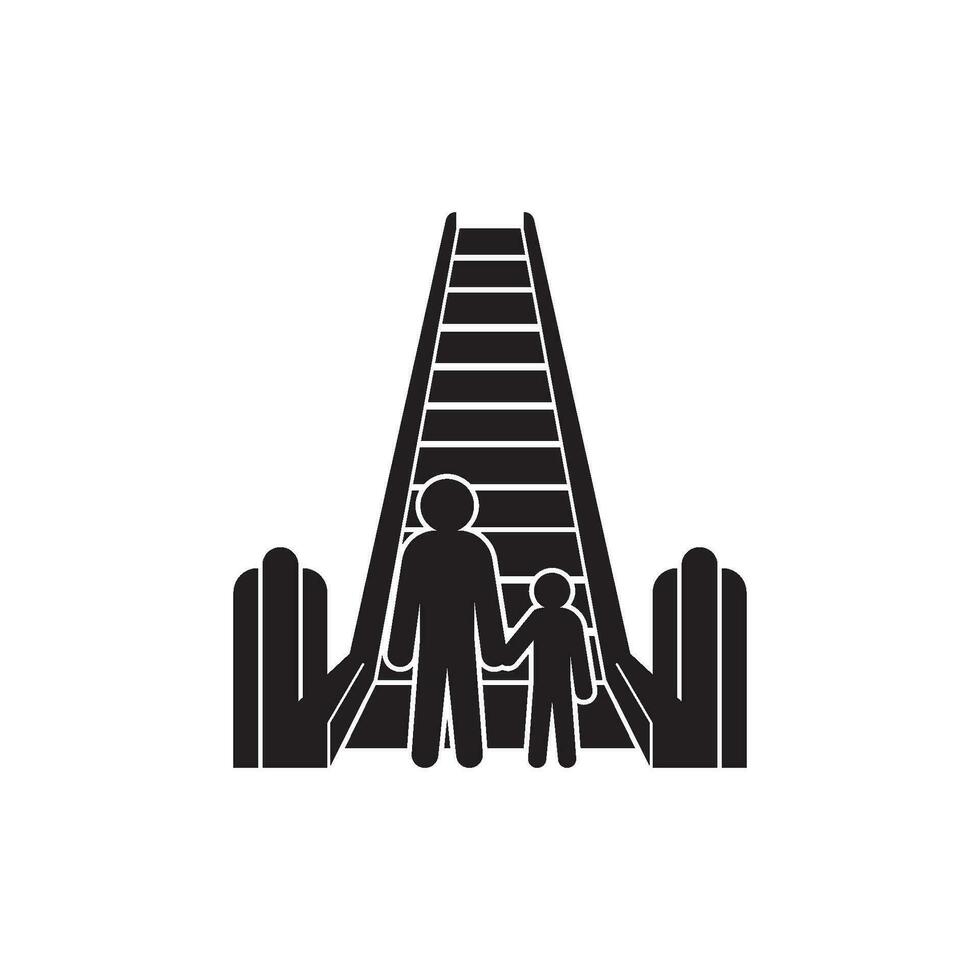 Rolltreppe Symbol Logo Symbol, Abbildung Design Vorlage. vektor