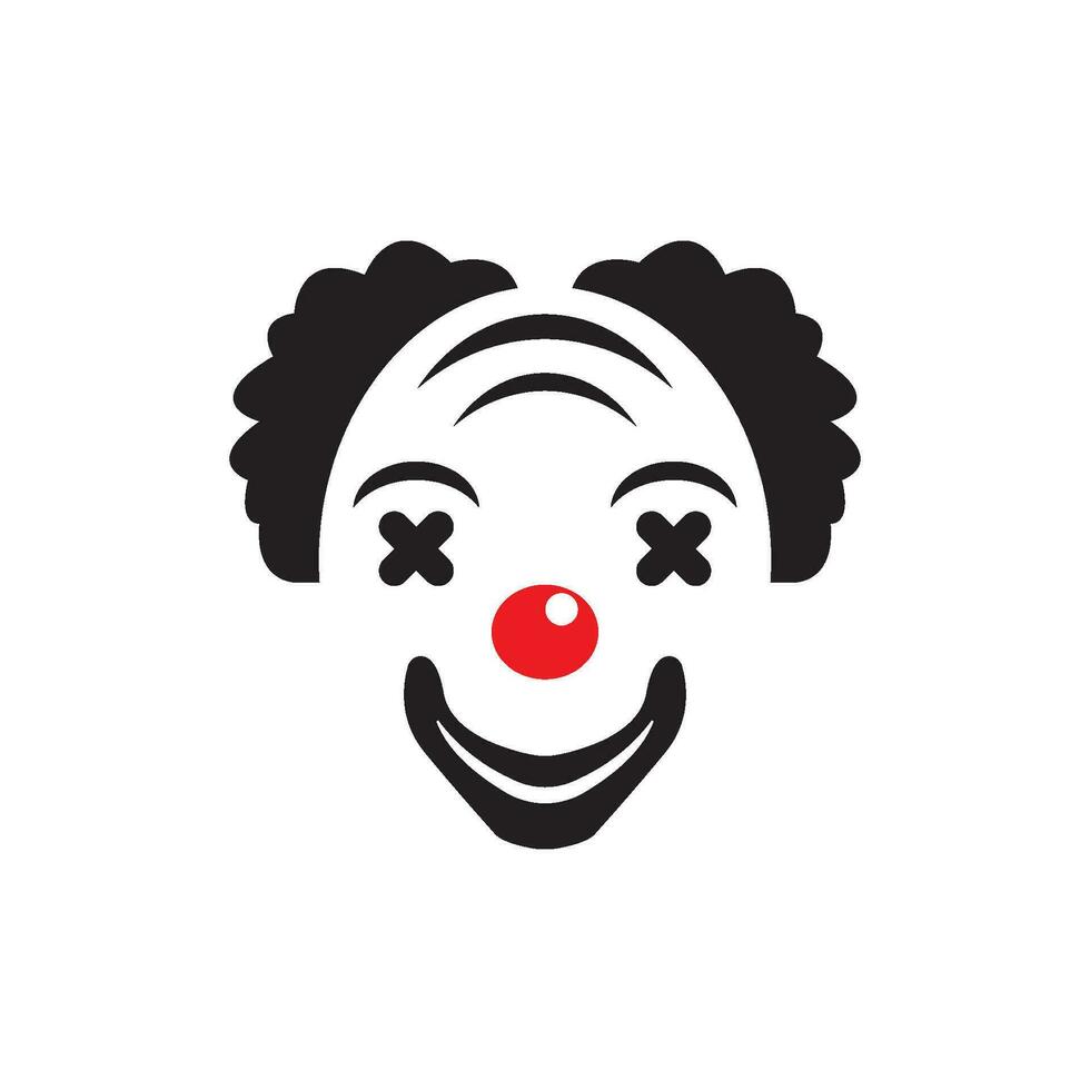 clown karaktär logotyp ikon, vektor illustration design mall.