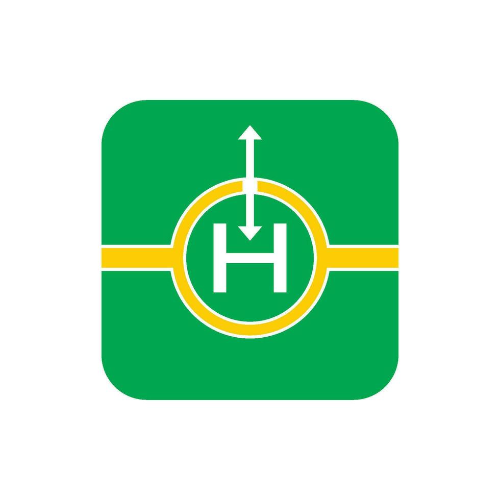 Hubschrauberlandeplatz Symbol Logo Vektor Illustration Design Vorlage.