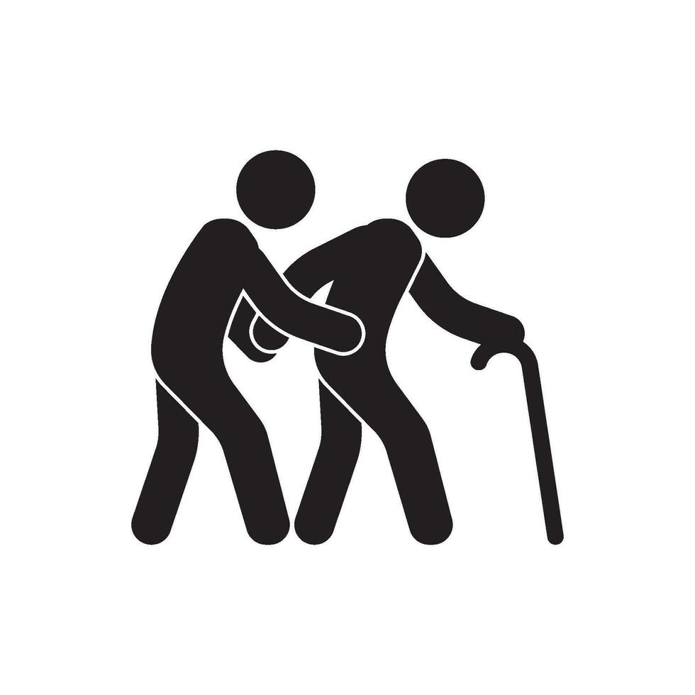 äldre människor ikon logotyp vektor illustration mall design.