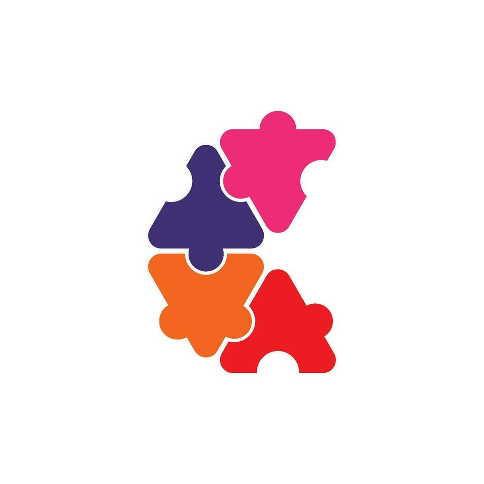 Puzzle Logo Symbol, Vektor Illustration Design Vorlage.