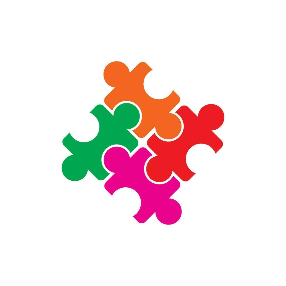 Puzzle Logo Symbol, Vektor Illustration Design Vorlage.