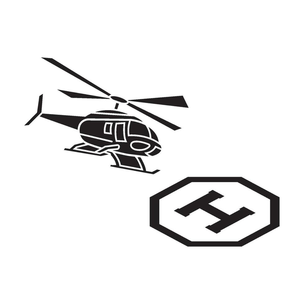 Hubschrauber Symbol Logo Vektor Illustration Vorlage Design.