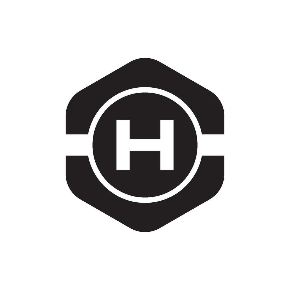 Hubschrauberlandeplatz Symbol Logo Vektor Illustration Design Vorlage.