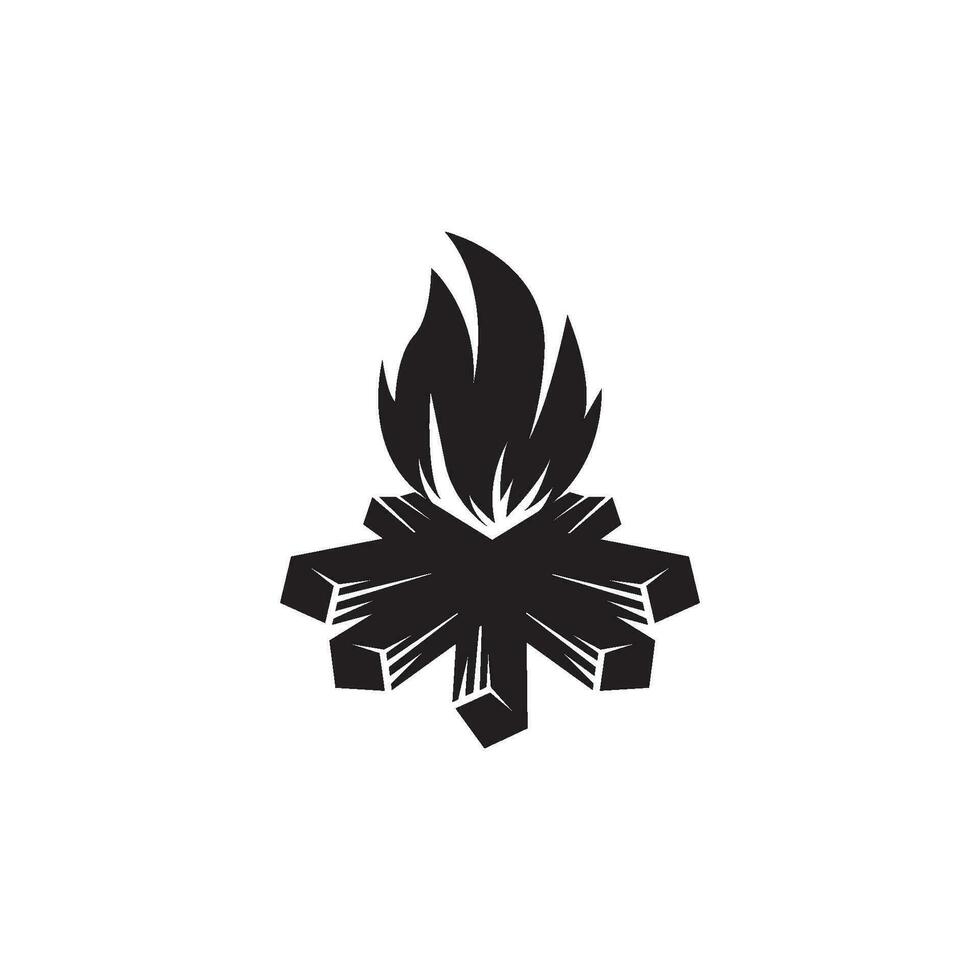 Lagerfeuer Symbol Logo Vektor, Abbildung Design Vorlage. vektor