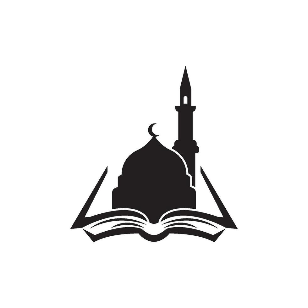 islamic bok ikon logotyp symbol, illustration design mall. vektor