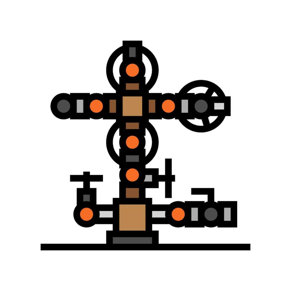 olja källhuvud petroleum ingenjör Färg ikon vektor illustration