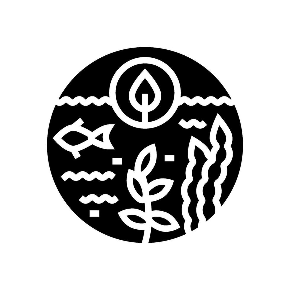 Marine Ökologie Glyphe Symbol Vektor Illustration