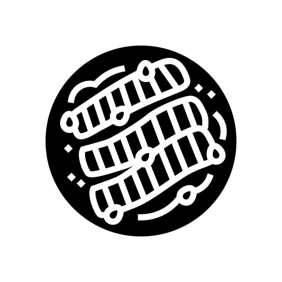 Teriyaki Lachs japanisch Essen Glyphe Symbol Vektor Illustration