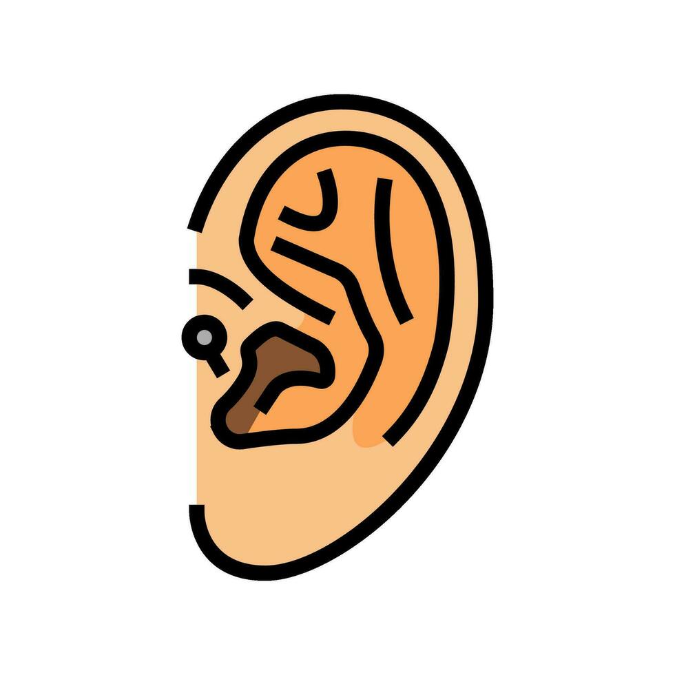 Tragus Piercing Ohrring Farbe Symbol Vektor Illustration