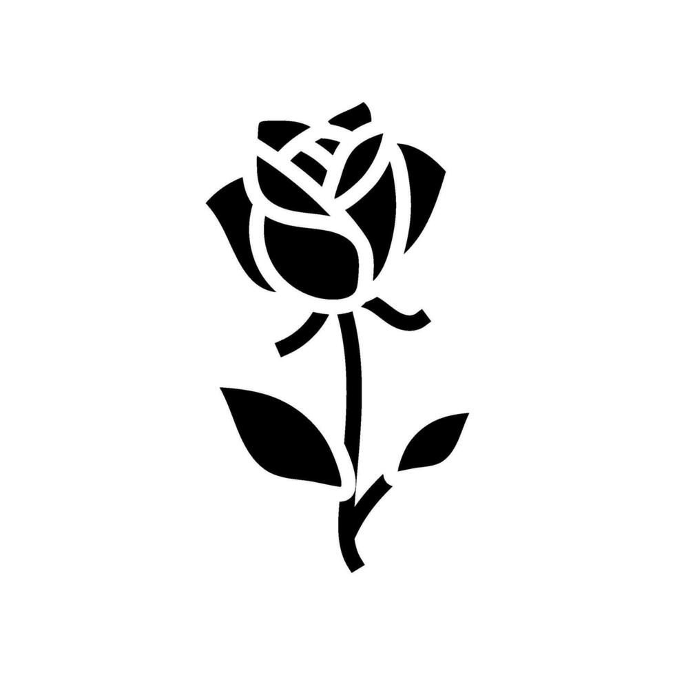 Rose tätowieren Kunst Jahrgang Glyphe Symbol Vektor Illustration
