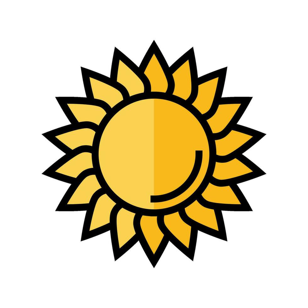 Sonne Natur Sommer- Sonnenlicht Farbe Symbol Vektor Illustration