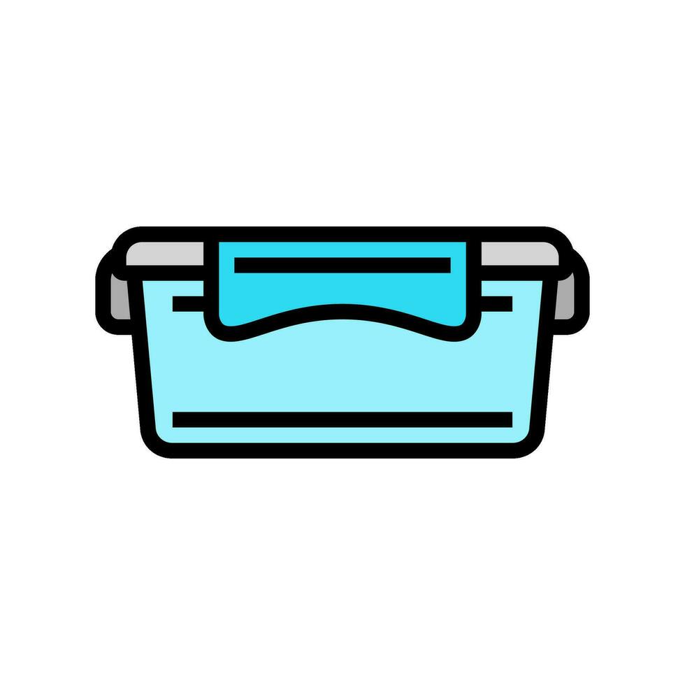 lunch låda plast behållare Färg ikon vektor illustration