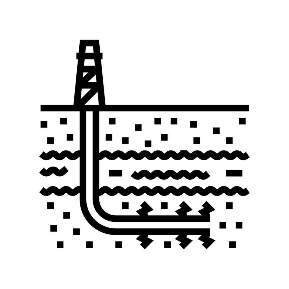 hydraulisk sprickbildning petroleum ingenjör linje ikon vektor illustration