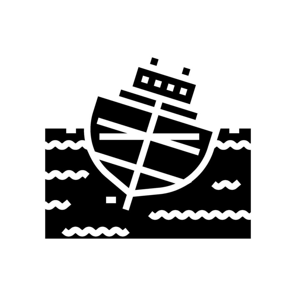 fartyg stabilitet marin glyf ikon vektor illustration