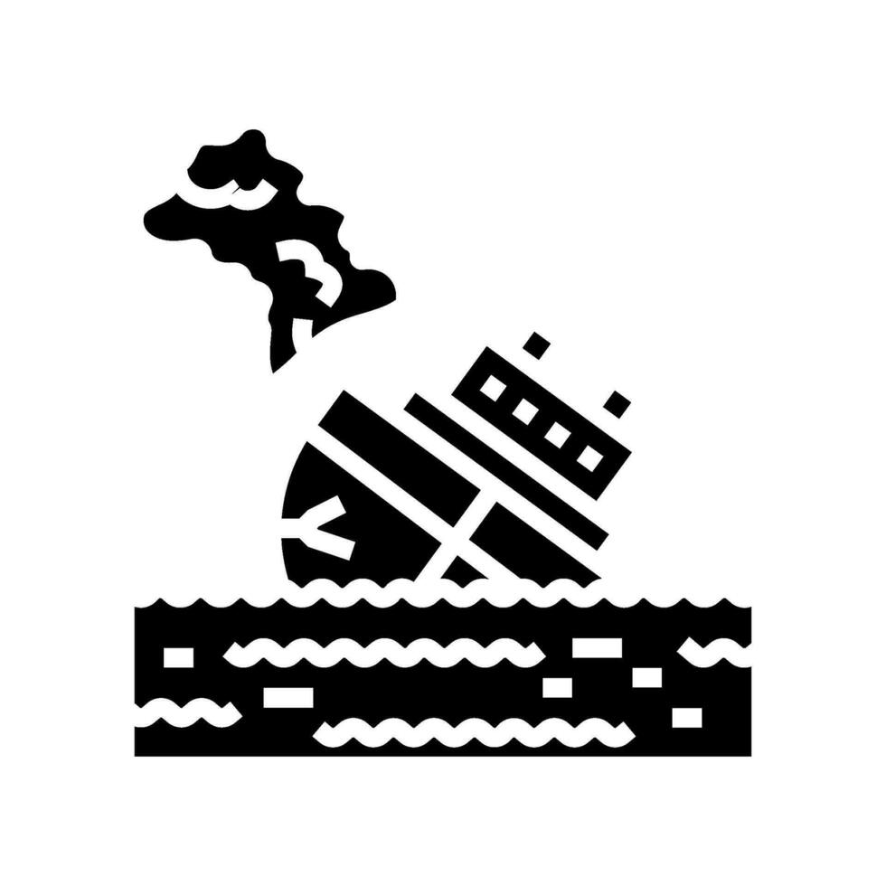 Marine Unfall Glyphe Symbol Vektor Illustration