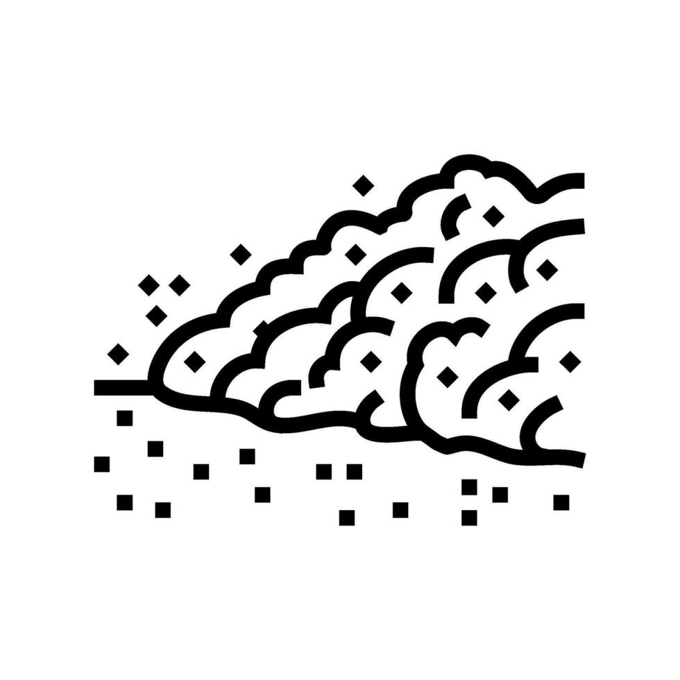 martian damm storm fördärvar planet linje ikon vektor illustration
