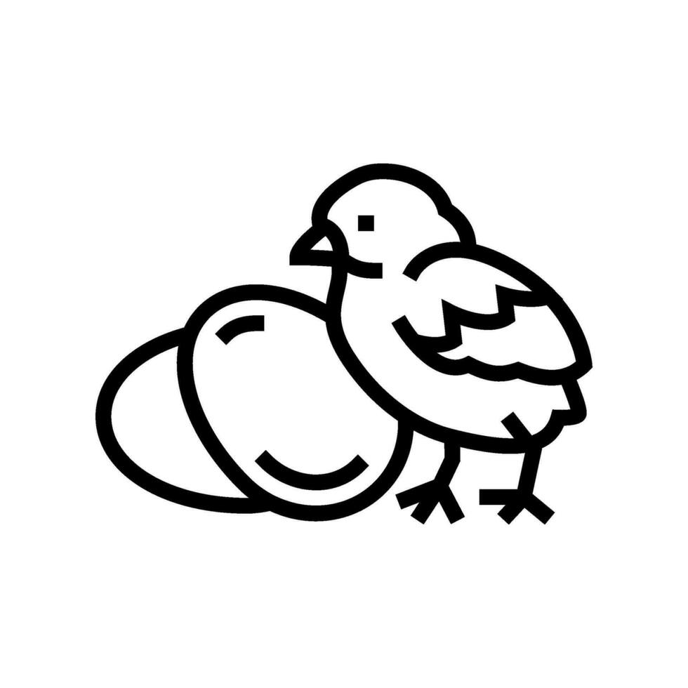 kyckling ägg bruka mat linje ikon vektor illustration