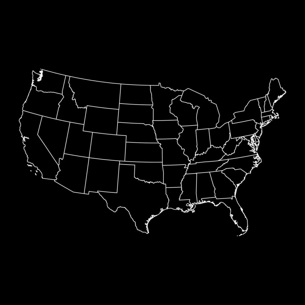 USA Karta med stat gränser. vektor illustration.