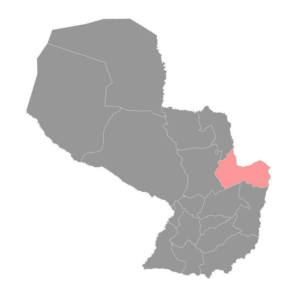 canindeyu Abteilung Karte, Abteilung von Paraguay. Vektor Illustration.