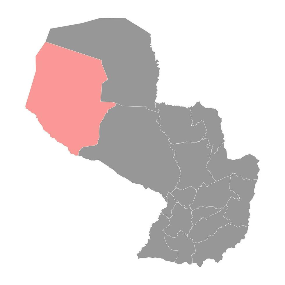boqueron Abteilung Karte, Abteilung von Paraguay. Vektor Illustration.