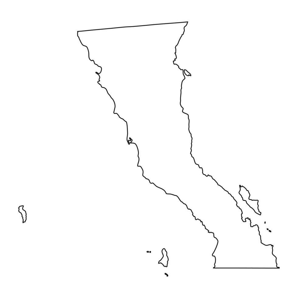 baja kalifornien stat Karta, administrativ uppdelningar av de Land av Mexiko. vektor illustration.