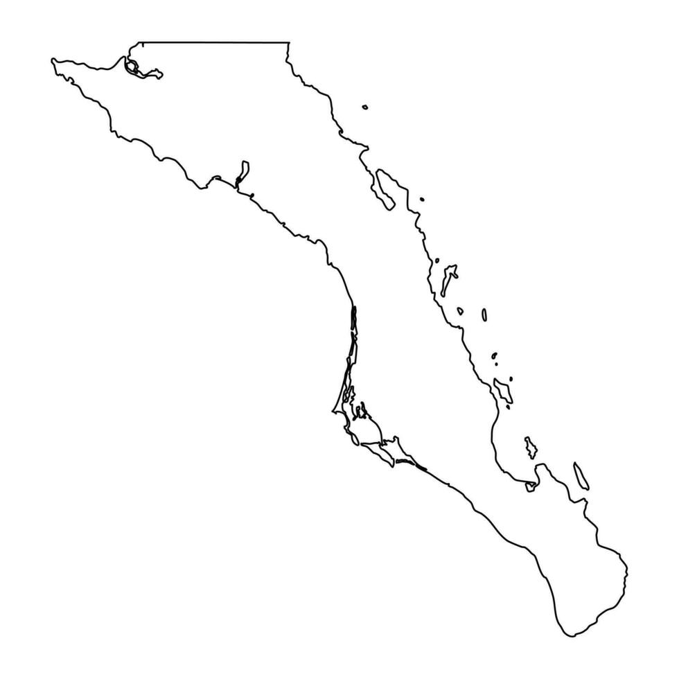 Baja Kalifornien sur Zustand Karte, administrative Aufteilung von das Land von Mexiko. Vektor Illustration.