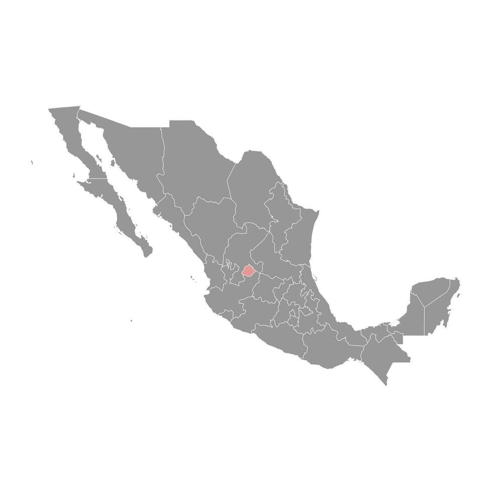 aguascalientes Zustand Karte, administrative Aufteilung von das Land von Mexiko. Vektor Illustration.