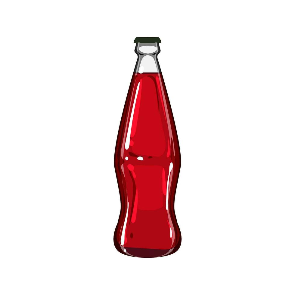 flytande glas flaska soda tecknad serie vektor illustration