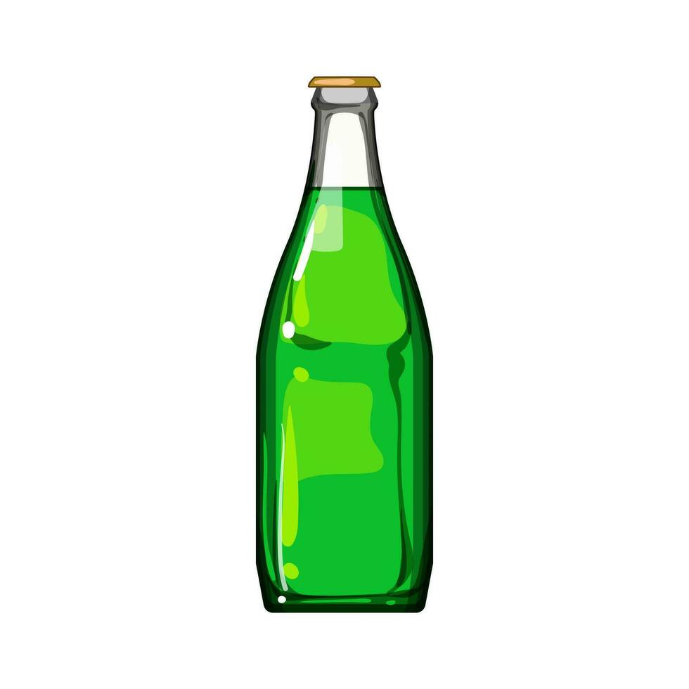 dryck glas flaska soda tecknad serie vektor illustration