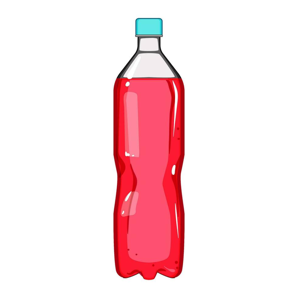 Getränk Plastik Flasche Limonade Karikatur Vektor Illustration