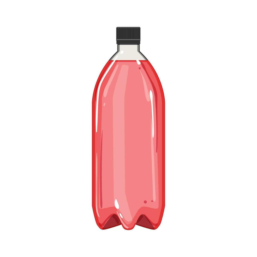 mineral plast flaska soda tecknad serie vektor illustration