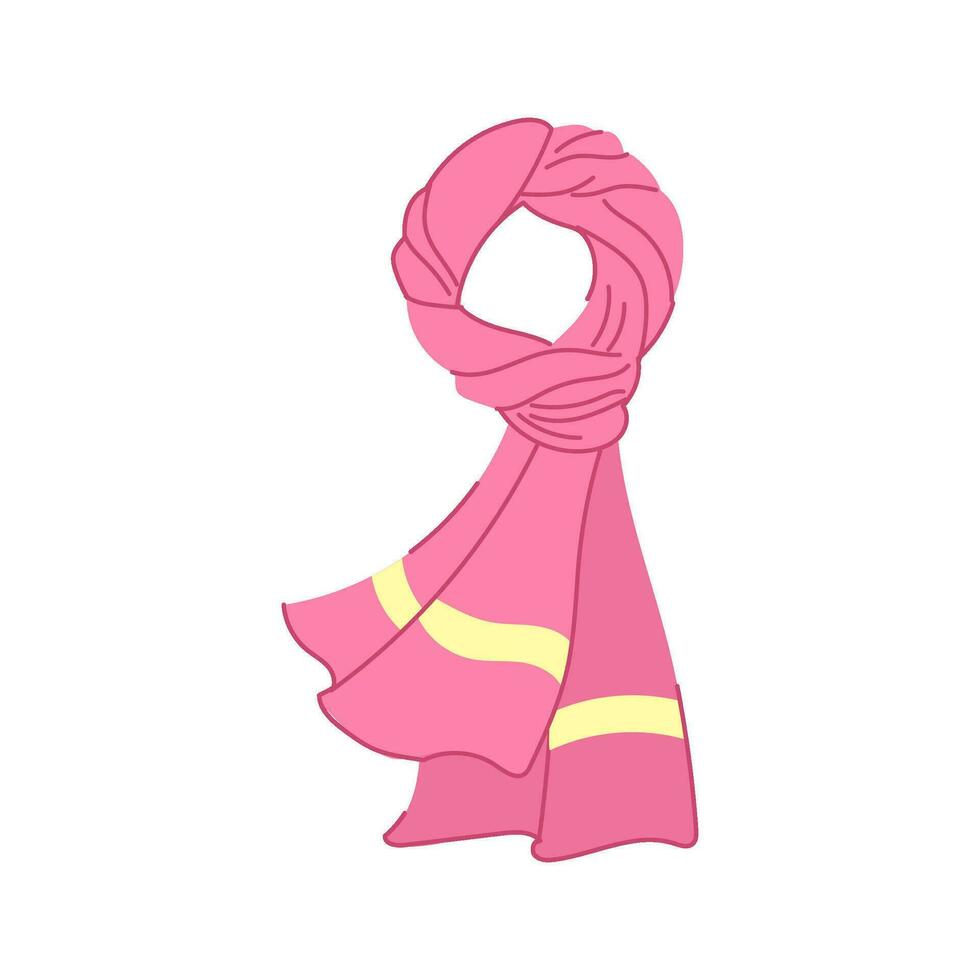 Lycklig scarf kvinnor tecknad serie vektor illustration