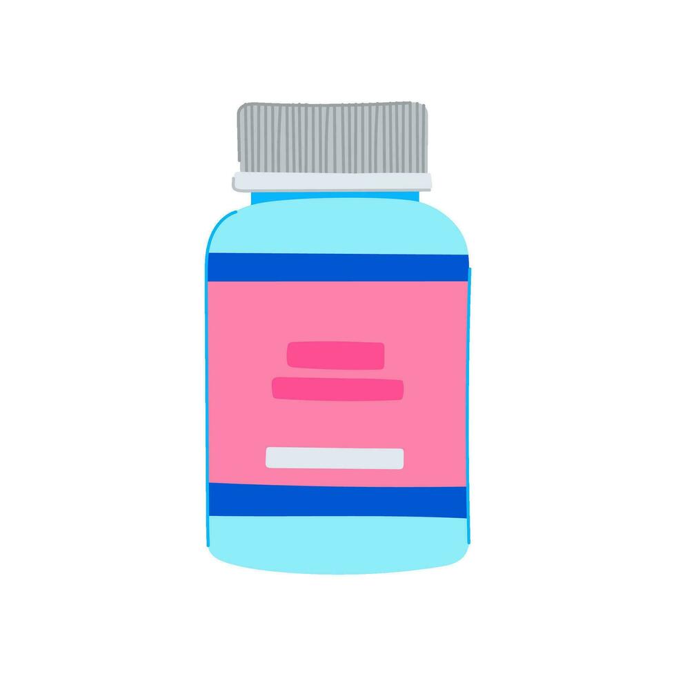 piller vitamin kapsel tecknad serie vektor illustration