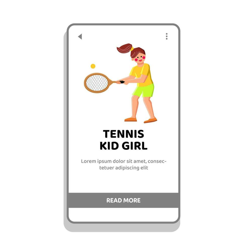 Spiel Tennis Kind Mädchen Vektor