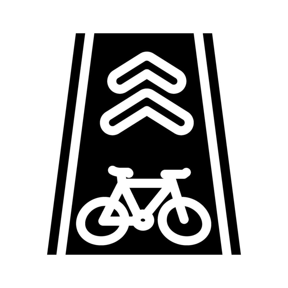 Fahrrad Fahrbahn Umwelt Glyphe Symbol Vektor Illustration