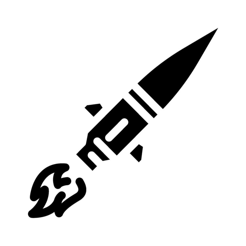 hypersonisk missiler framtida teknologi glyf ikon vektor illustration