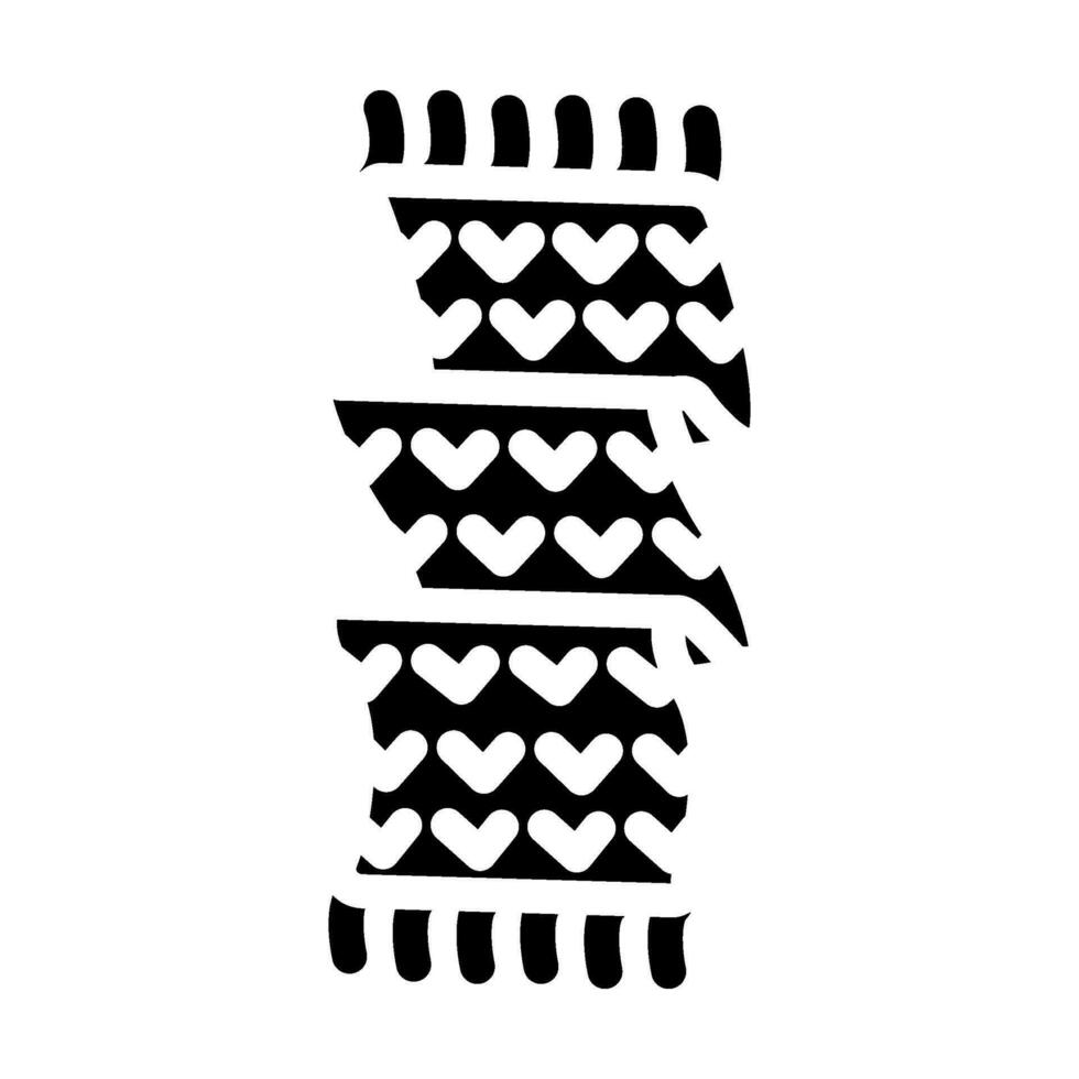 Schal Stricken wolle Glyphe Symbol Vektor Illustration