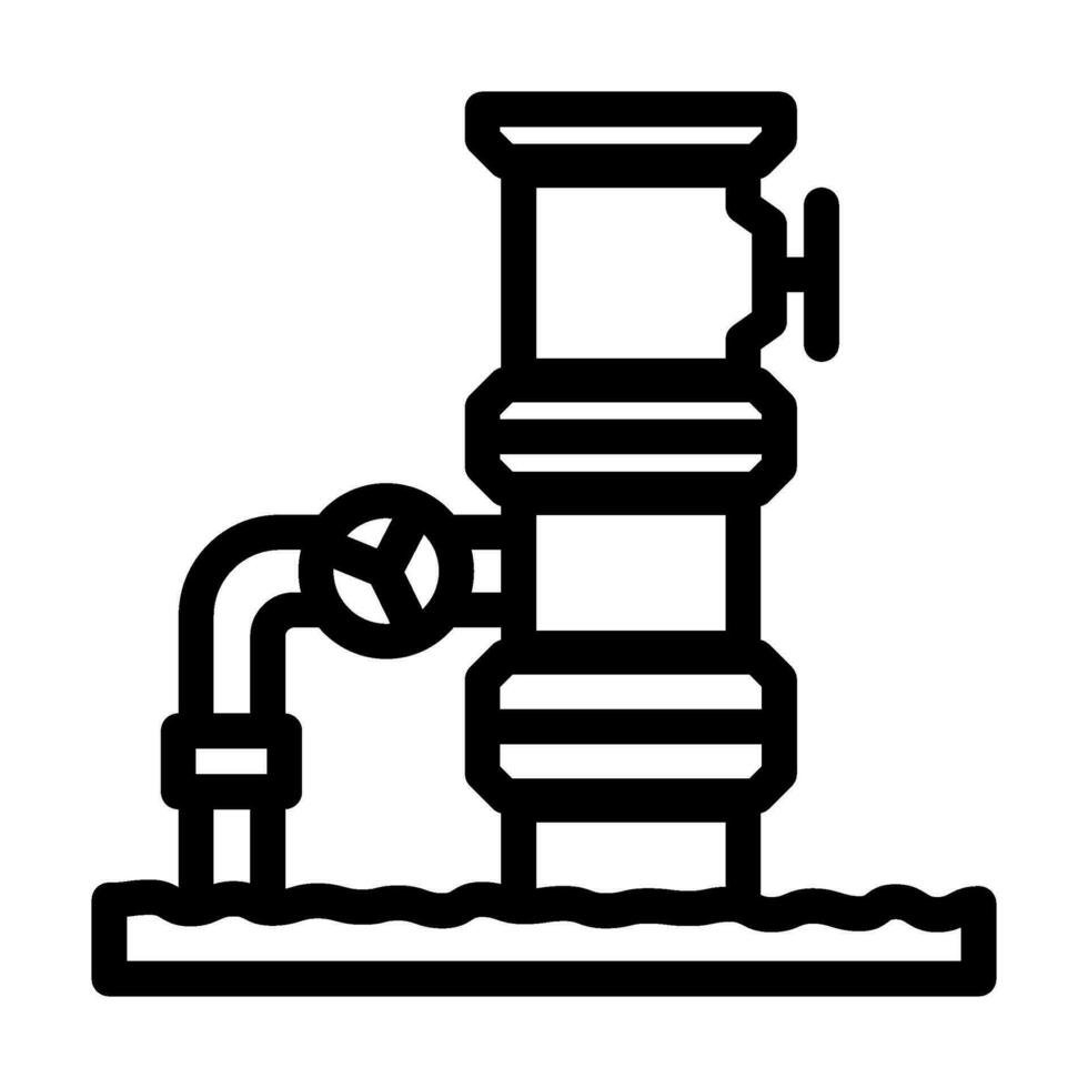 Öl Bohrlochkopf Petroleum Ingenieur Linie Symbol Vektor Illustration