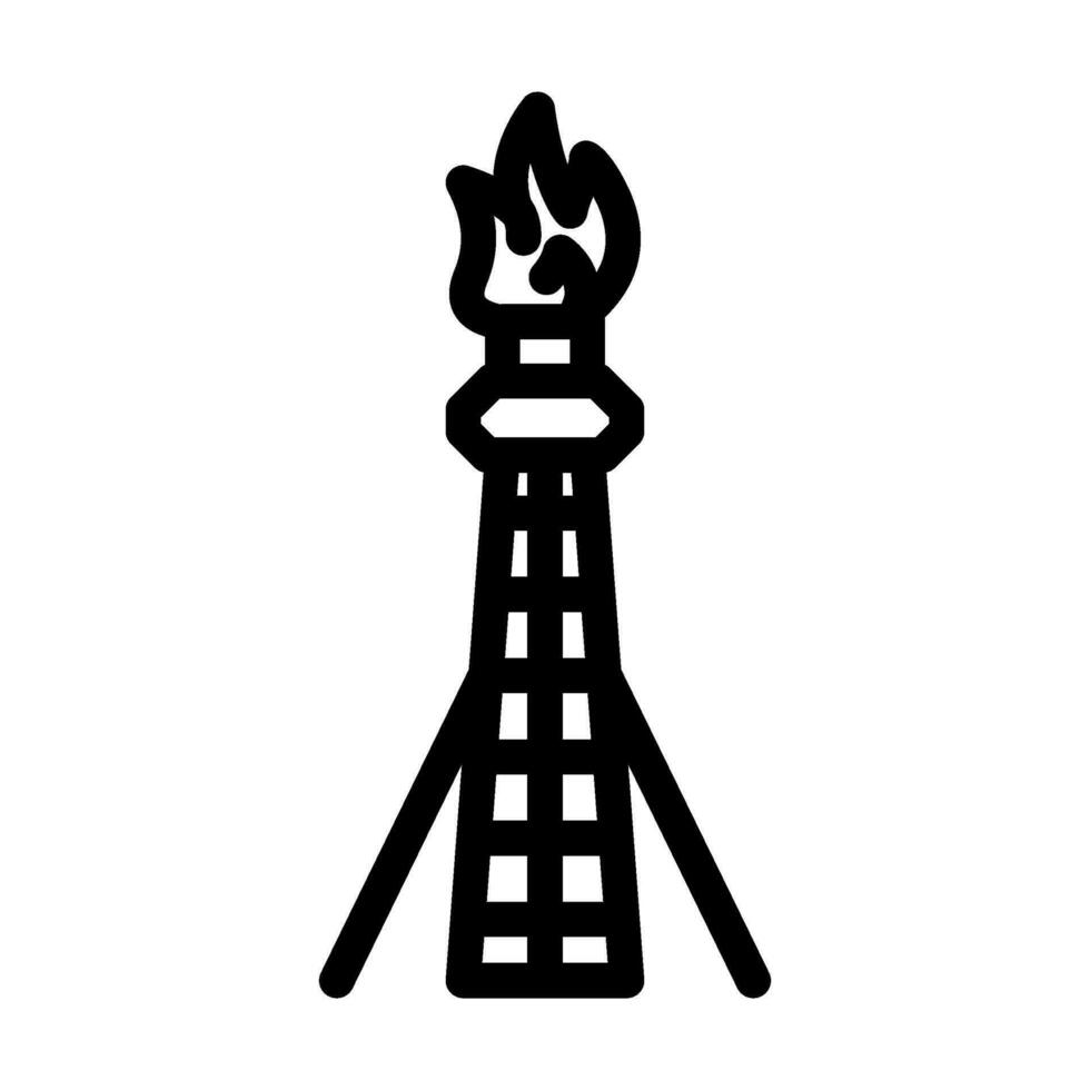 Gas Abfackeln Petroleum Ingenieur Linie Symbol Vektor Illustration