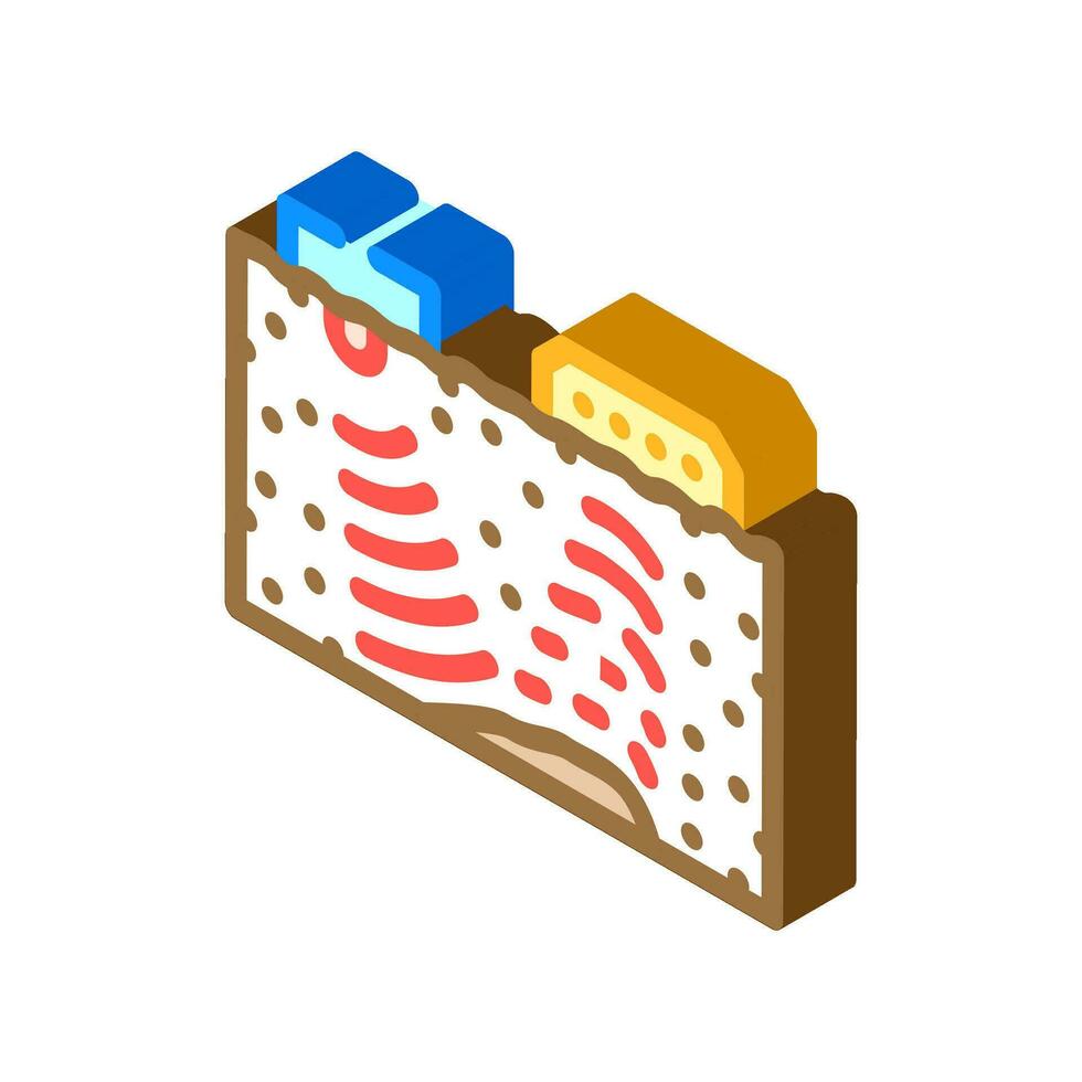 seismisk undersökande petroleum ingenjör isometrisk ikon vektor illustration