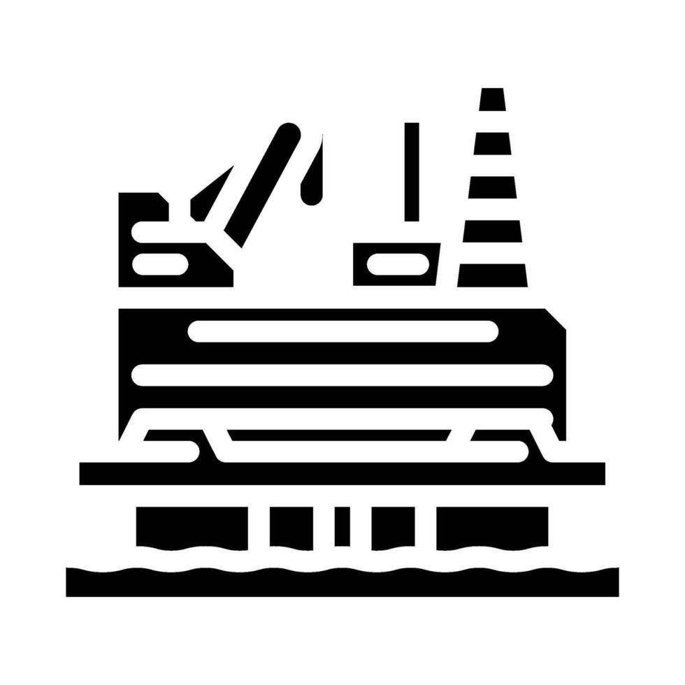 Öl rig Plattform Petroleum Ingenieur Glyphe Symbol Vektor Illustration