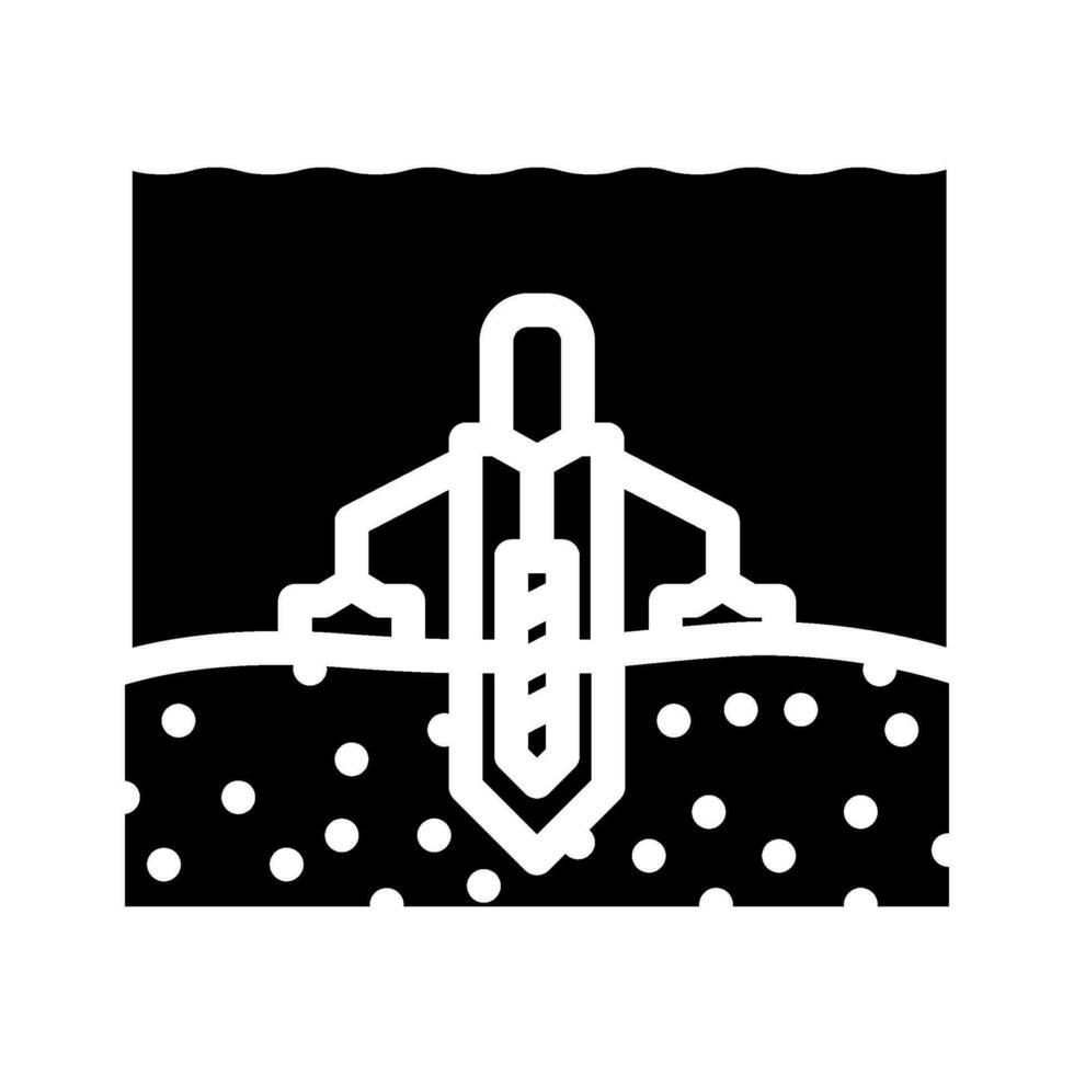 Off-Shore Bohren Petroleum Ingenieur Glyphe Symbol Vektor Illustration