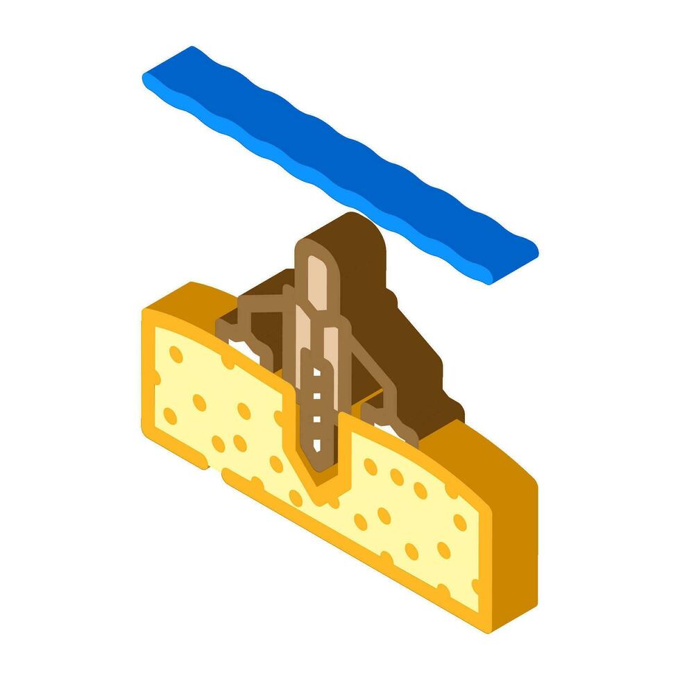 Off-Shore Bohren Petroleum Ingenieur isometrisch Symbol Vektor Illustration