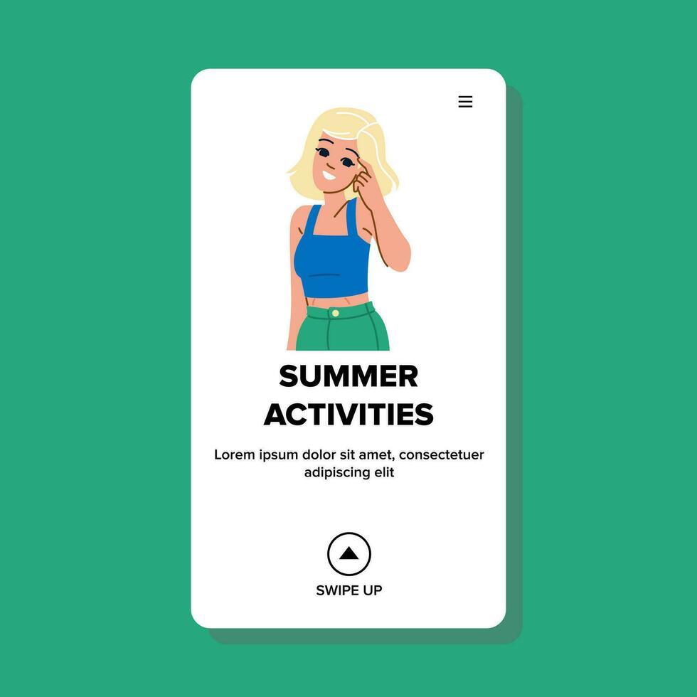 Spaß Sommer- Aktivitäten Vektor