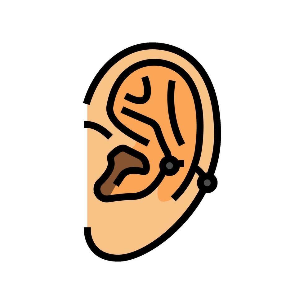 Anti Wendel Piercing Ohrring Farbe Symbol Vektor Illustration