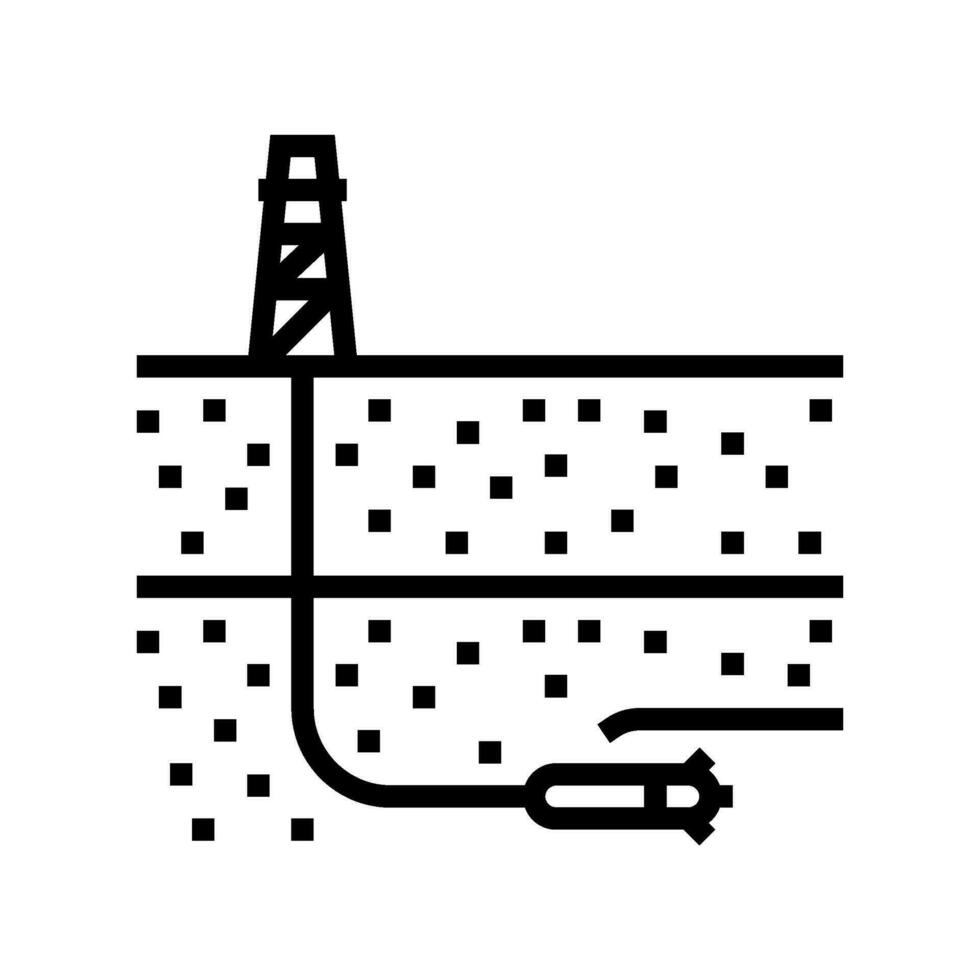 gerichtet Bohren Petroleum Ingenieur Linie Symbol Vektor Illustration