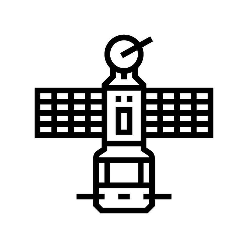 Satellit Technologie Luftfahrt Ingenieur Linie Symbol Vektor Illustration